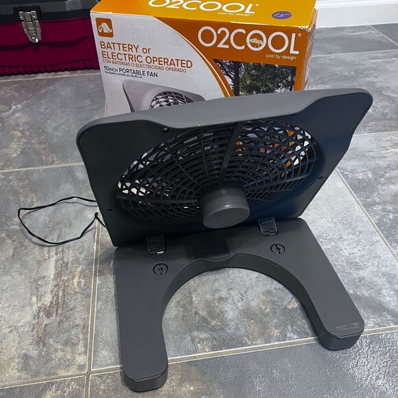 O2Cool 10-Inch Portable Fan Battery/Electric Operated Adjustable Tilt 2-Speed Co - Picture 2 of 5